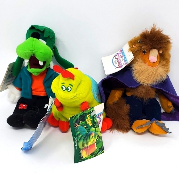 VINTAGE DISNEY STORE MINI BEAN BAG PLUSH COLLECTIBLE MIXED LOT GOOFY BEAST BUGS - Picture 1 of 13